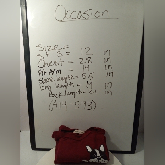 Occasion Short Sleeve Juniors T Shirt Dog Print On Pocket size L - Picture 6 of 6